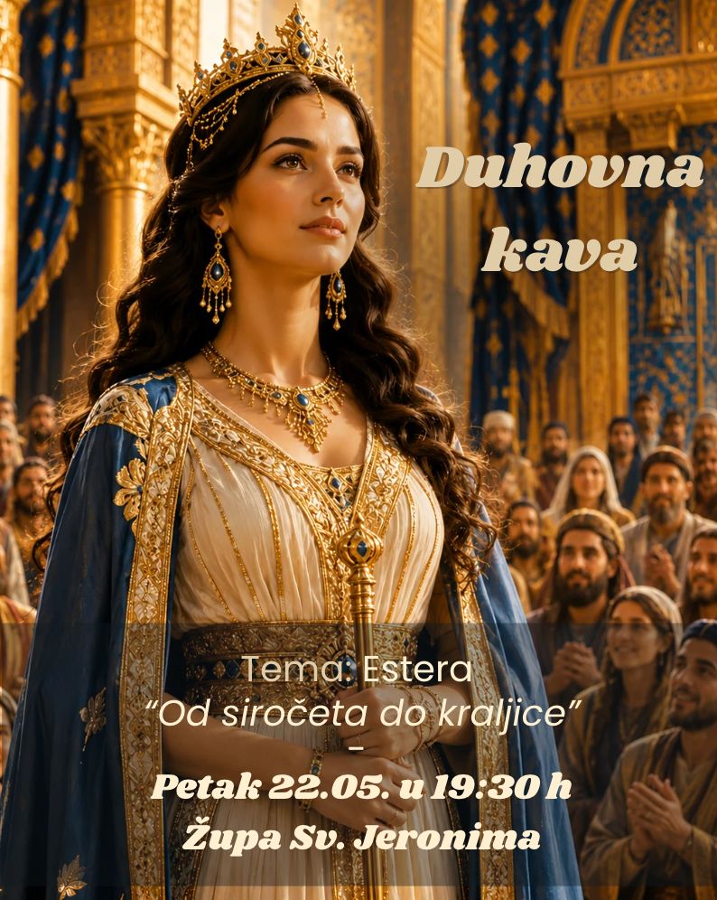 22. 05. u 20h, Biblijsko meditativni susret pod nazivom „Duhovna kava“