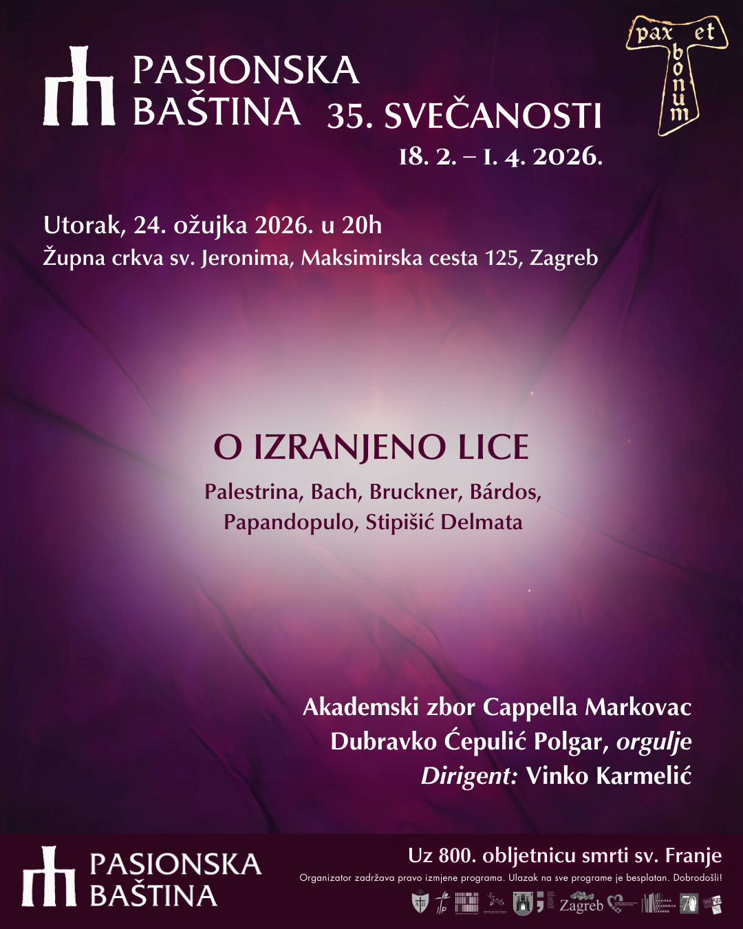 Pasionska baština 35. svečanosti, 18.2. do 1.4. 2026.